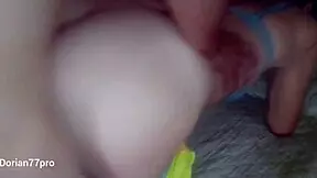 brunette young girl bends over for doggystyle sex