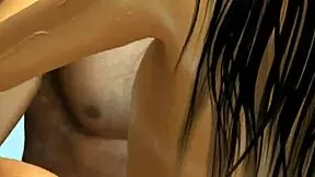 Well-endowed man sands young lady
