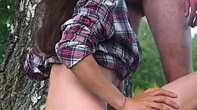 Public anal with a perfect body slut, brunette blowjob and cumshot 😏