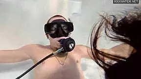 Eva Sasalka's underwater pool threesome
