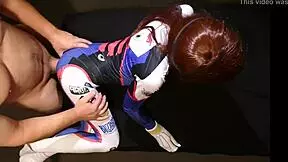 Overwatch Cosplay - Tiny 18+ D Va Moans On Super Thick Cock And Gets No Mercy From Somegirth