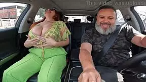 victoria carvalho strips in the car, showing her big ass and tits