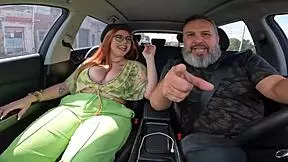 victoria carvalho strips in the car, showing her big ass and tits