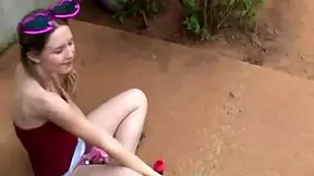 kitty karsen plays bubble nude backstage showing tits with masturbation and licking