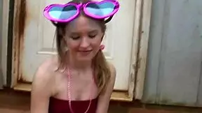 kitty karsen plays bubble nude backstage showing tits with masturbation and licking