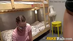 Stupid European Teen Girls Get Fucked Hard in Dorm Threesome!