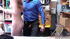 hot skinny shoplifter with long legs gets her ass fucked rough