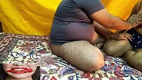 Fatty lover satisfies young Desi babe