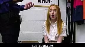 redhead shoplifter caught and fucked by police to avoid jail