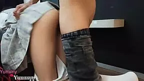 chatting with the student after classes, she bends over and i help her with some relaxation