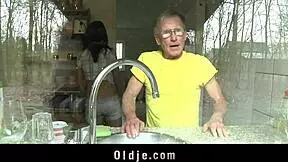 Spoiled Young Babe Fucks Old Kitchen Aid!