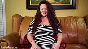 I feel the teen redhead masturbate and fuck on the casting couch