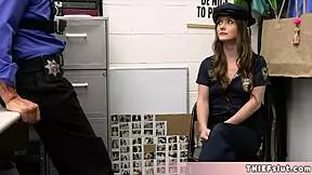 Cute Blonde In Police Uniform Busted In Mall – Time For Quick Fucking?