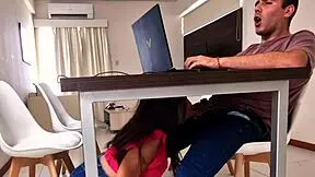 latina teen sucks monster cock homemade blowjob