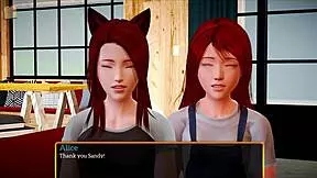 Blonde with small tits plays erotic family game 😏