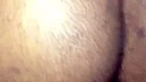 Ebony teen rides hard for her first intense creampie.