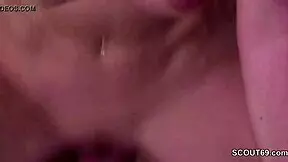 blonde german teen sister feels excited catching him and helping with intense fuck