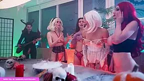 hardcore orgy with sexy witches and big dick!