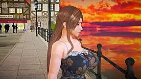 Blonde MILF engages in homemade family game with erotic hentai elements.