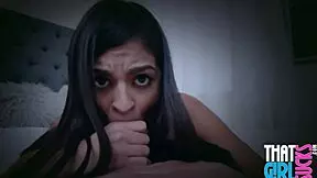 Petite latina teen sucks big cock pov 😍