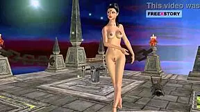 I watchin this animatd 3D cartoon of an Indian teen in sexy poses, oh man, it's so hot!