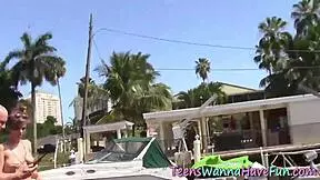 Amateur teenager gets drilled hard at outdoor party scene