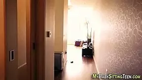 pov with young aupair getting sprayed