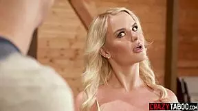 Blonde teen Brailyn Bailey farking her stepmom’s friend, takes a cumshot on her face