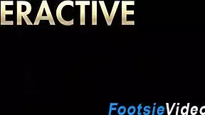 Check out this blonde teen's feet getting spunked in a hardcore footjob cumshot! 😍 Fetish fun.