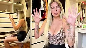 trying this sexy lingerie on?