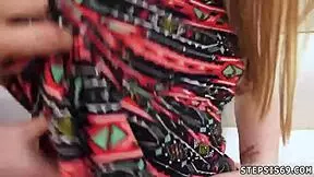 Blonde teen swallows at glory hole, obsessed with steppartner