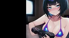 Wet Anime Girls Sucking And Kissing Big Tits In Rain