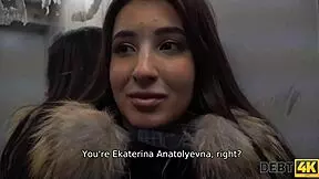 debt4k guy pulls hard cock out of pants to punish the ravishing debtor 😜