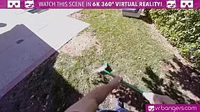 Vr bangers sexy brunette cougar fucks young gardener?