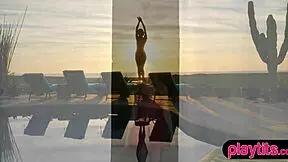 Petite young babe Olivia shows her tight pussy and naked body.