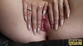 Petite UK Babe Toys Herself On Sofa For Dom