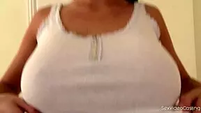 Sporty vixen Patty Michova FLASHES PERFECT TITS in steamy porn casting