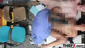 sexy teen thief gets punished in the garage