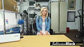 Petite Blonde Teen Sucks Huge Black Cocks In Her Mouth.