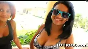 Two Teen 18+Age Dominican Babes Tag Team A Horny Black American Guy