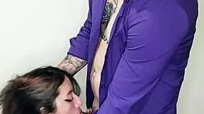 the petite teen sucks my cock and i cum in her mouth.