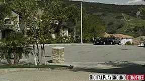 Cute blonde teen 18+ lexi belle and erik everhard in kitchen roleplay with doggystyle and double penetration