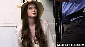 shoplifter hazel moore stripped deep cavity searched by officer dorian offers way out 😈