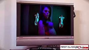 wow, adriana chechik is sucking a big dick at the party!!