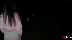 An adventure man persuades an 18-years-old girl to have sex for cash in public