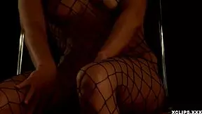 the filthy but classy babe says, 'i'm fingering myself in fishnets'