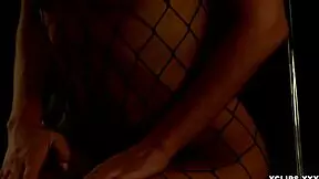 the filthy but classy babe says, 'i'm fingering myself in fishnets'