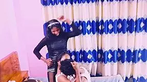 These sexy teens are having a wild threesome with Hanif and Popy Khatun!