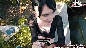skinny german teen picked up on street for pov fuck and cum.