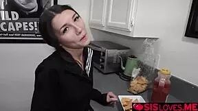 Stepsister deepthroats stepbrother's monster cock 😏